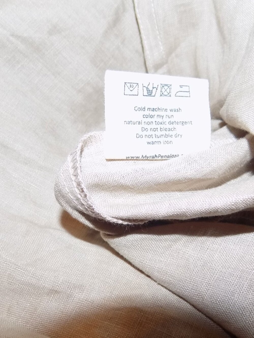 MYRAH PENALOZA Aura Slip 100% Linen Dress One Size Tan Beige NWOT - Picture 10 of 12